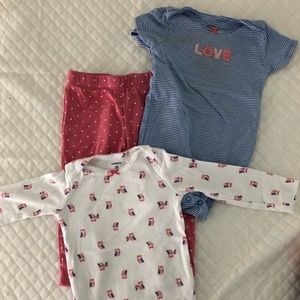 Three piece baby girl outfit